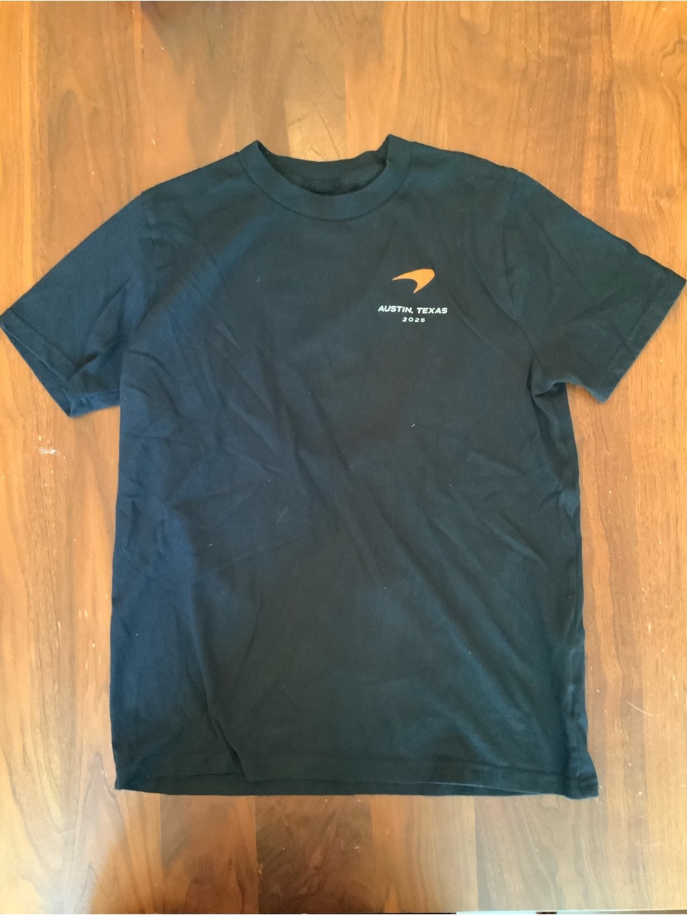 abercrombie kids Black Tee with Orange Austin McLaren Graphic